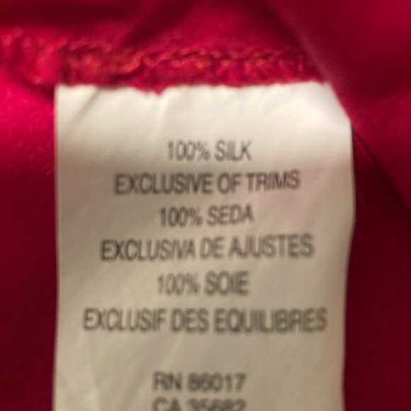 Women’s Red Silk Bebe Sleeveless Shirt M - Picture 8 of 10